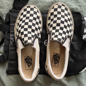checked slip on vans